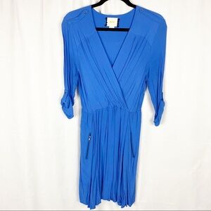 MAEVE Anthropologie Blue V Neck Dress